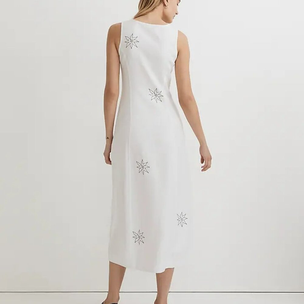 Madewell Button-Front Midi Sheath Dress in Linen - Picture 3 of 8
